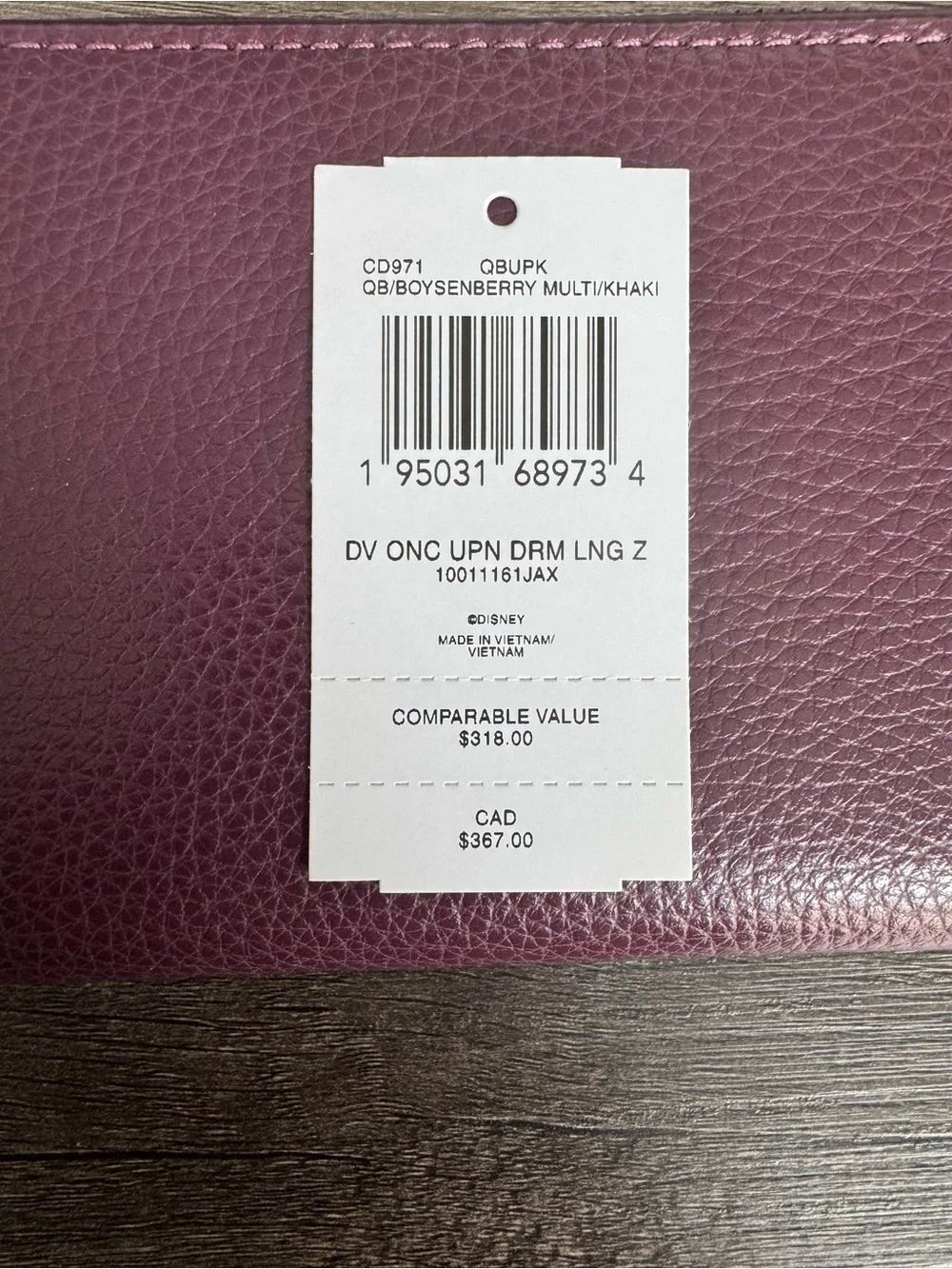 NWT Coach wallet wristlet x Disney